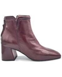 Mara Bini - Burgunder Leder Stiefelette Reißverschluss - Lyst