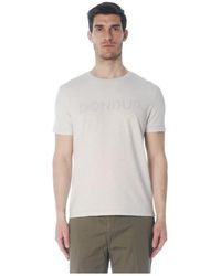 Dondup - Tops ,Grijs ,Katoen Regular Jersey T-Shirt Met Logo - Lyst