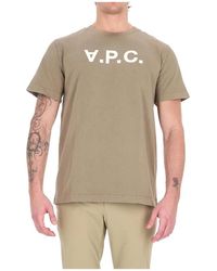 A.P.C. - Tops ,Groen ,Katoen Standard Grand Vpc T-Shirt - Lyst