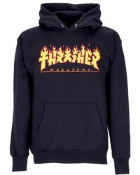 Thrasher - Hoodies & Sweatvesten ,Zwart ,Katoen Godzilla Flame Hood Hoodie - Lyst