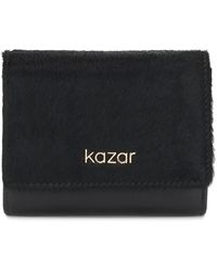 Kazar - Compacte Lederen Portemonnee - Lyst