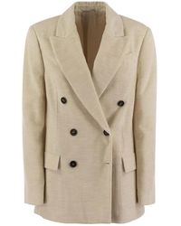 Brunello Cucinelli - Jassen ,Katoen Colbert Van Viscose En Katoenfluweel - Lyst
