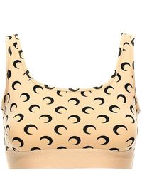 Marine Serre - Moon Printed Jersey Cropped Top - Lyst