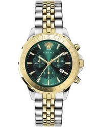 Versace - Cronografo chrono signature orologio acciaio inossidabile - Lyst