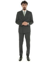 Paoloni - Kostuums ,Grijs ,Wol Wollen Double Breasted Jurk - Lyst
