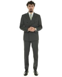 Paoloni - Kostuums ,Grijs ,Wol Wollen Double Breasted Jurk - Lyst