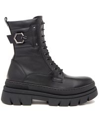 Nero Giardini - Schwarze lederstiefeletten mit blockabsatz - Lyst