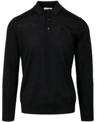 Paolo Pecora - Merino Wol Polo Trui Zwart - Lyst