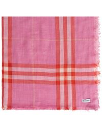 Burberry - Reversible Schal Mit Karomuster Aus Wolle Und Seide - Lyst
