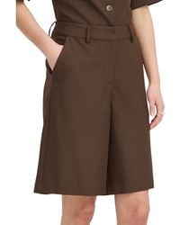Ichi - Korte Broeken ,Bruin ,Leer Casual Shorts - Lyst