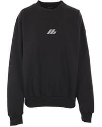 Balenciaga - Schwarzer oversize-pullover mit reflektierendem logo - Lyst