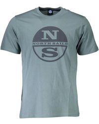 North Sails - Tops ,Groen ,Katoen T-Shirt Met Korte Mouwen - Lyst