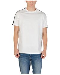 ARMANI EXCHANGE - Weiße Baumwoll Rundhals T-Shirt - Lyst
