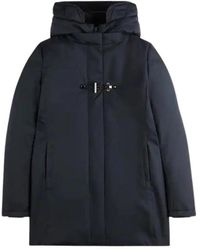 Fay - Jassen ,Blauw ,Polyester Technische Gabardine Toggle Coat - Lyst