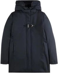 Fay - Jassen ,Blauw ,Polyester Technische Gabardine Toggle Coat - Lyst