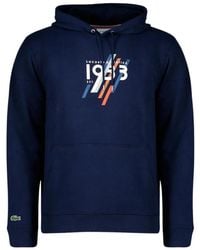 Lacoste - Blauer pullover mit krokodil-logo - Lyst