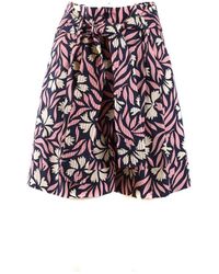 P.A.R.O.S.H. - Korte Broeken ,Veelkleurig ,Katoen Stijlvolle Zomershorts - Lyst
