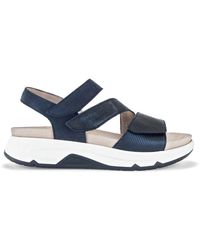Gabor - Blaue Glatte Ledersandalen - Lyst