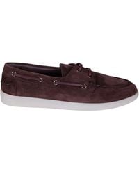Prada - Suede Boat Loafers - Lyst