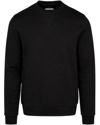 Heskimo - Hoodies & Sweatvesten ,Zwart ,Katoen Crew Sweatshirt He 1420006 - Lyst