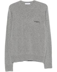 Givenchy - Truien & Vesten ,Grijs ,Wol Geborduurde Trui Van Wol En Kasjmier - Lyst