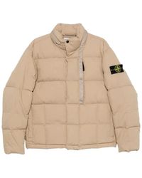Stone Island - Jassen ,Katoen Kort Donsjack - Lyst