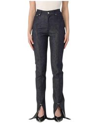 Mugler - Blauwe Split Hem Jeans - Lyst