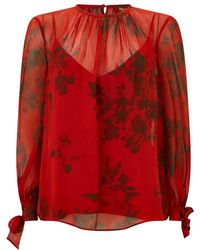 Max Mara - Overhemden ,Rood ,Chiffon Fabia Blouse - Lyst