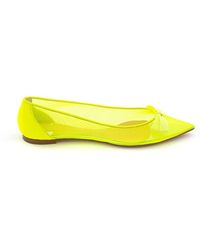 Christian Louboutin - Scarpe gialle fluro con punta piatta - Lyst