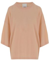 Allude - Woll-kaschmir-pullover mit rundhalsausschnitt - Lyst