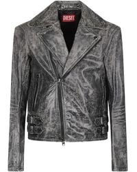 DIESEL - Jassen ,Grijs ,Leer L-Eon Cjcm Jas - Lyst
