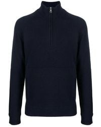 J.Lindeberg - Truien & Vesten ,Blauw ,Wol Blauwe Half Zip Sweater Casual Stijl - Lyst