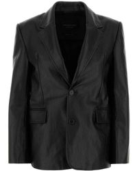 Balenciaga - Jassen ,Zwart ,Leer Standard Jasje - Lyst