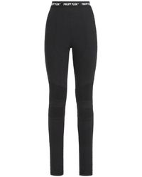 Philipp Plein - Broeken ,Zwart ,Katoen Super High Waist Leggings - Lyst