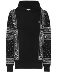 Philipp Plein - Hoodies & Sweatvesten ,Zwart ,Katoen Zip Hoodie Paisley - Lyst
