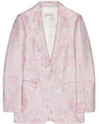 Dries Van Noten - Jassen ,Veelkleurig ,Leer Blanchet Blazer - Lyst