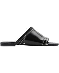 Burberry - Dekorative Zehentrenner-Sandalen Aus Leder Mit Reißverschluss - Lyst