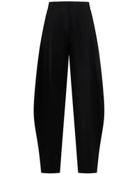 ANDAMANE - Broeken ,Zwart ,Leer Pleated Broeken - Lyst