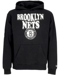 KTZ - Lichtgewicht Herenhoodie Nba Script Oversize Hoodie Bronet Zwart/Wit - Lyst