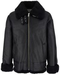 DUNST - Shearling Jacke Mit Gürtelkragen Aus Ökoleder Und Öko-Pelz - Lyst