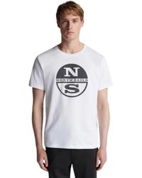 North Sails - Organisches t-shirt mit rundhalsausschnitt und kurzen ärmeln - Lyst