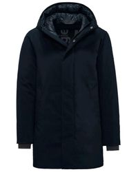 Bomboogie - Jassen ,Blauw ,Nylon Winterjas Met Capuchon - Lyst