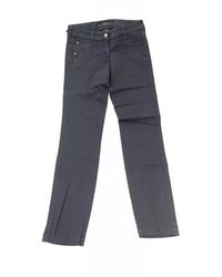 Jacob Cohen - Jeans blu con frange e logo - Lyst