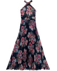byTiMo - Kleedjes ,Veelkleurig ,Polyester Glanzende Halternek Maxi Jurk - Lyst