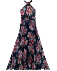 byTiMo - Kleedjes ,Veelkleurig ,Polyester Glanzende Halternek Maxi Jurk - Lyst