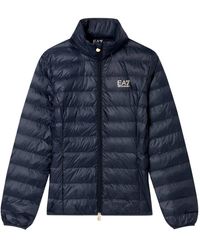 EA7 - Jassen ,Blauw ,Nylon Core Lady Jacket - Lyst