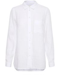 Part Two - Weiße Leinenbluse Mit Knöpfen - Lyst