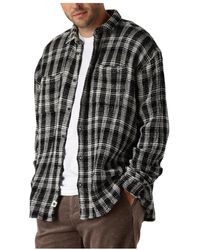 Anerkjendt - Overhemden ,Zwart ,Geruite Structuur Overshirt Voor Mannen - Lyst