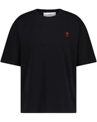 Ami Paris - T-shirt oversize con ricamo del logo - Lyst