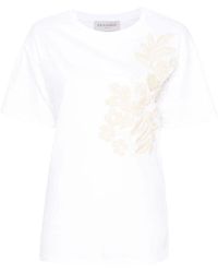 Ermanno Scervino - Blumen besticktes t-shirt in weiß - Lyst